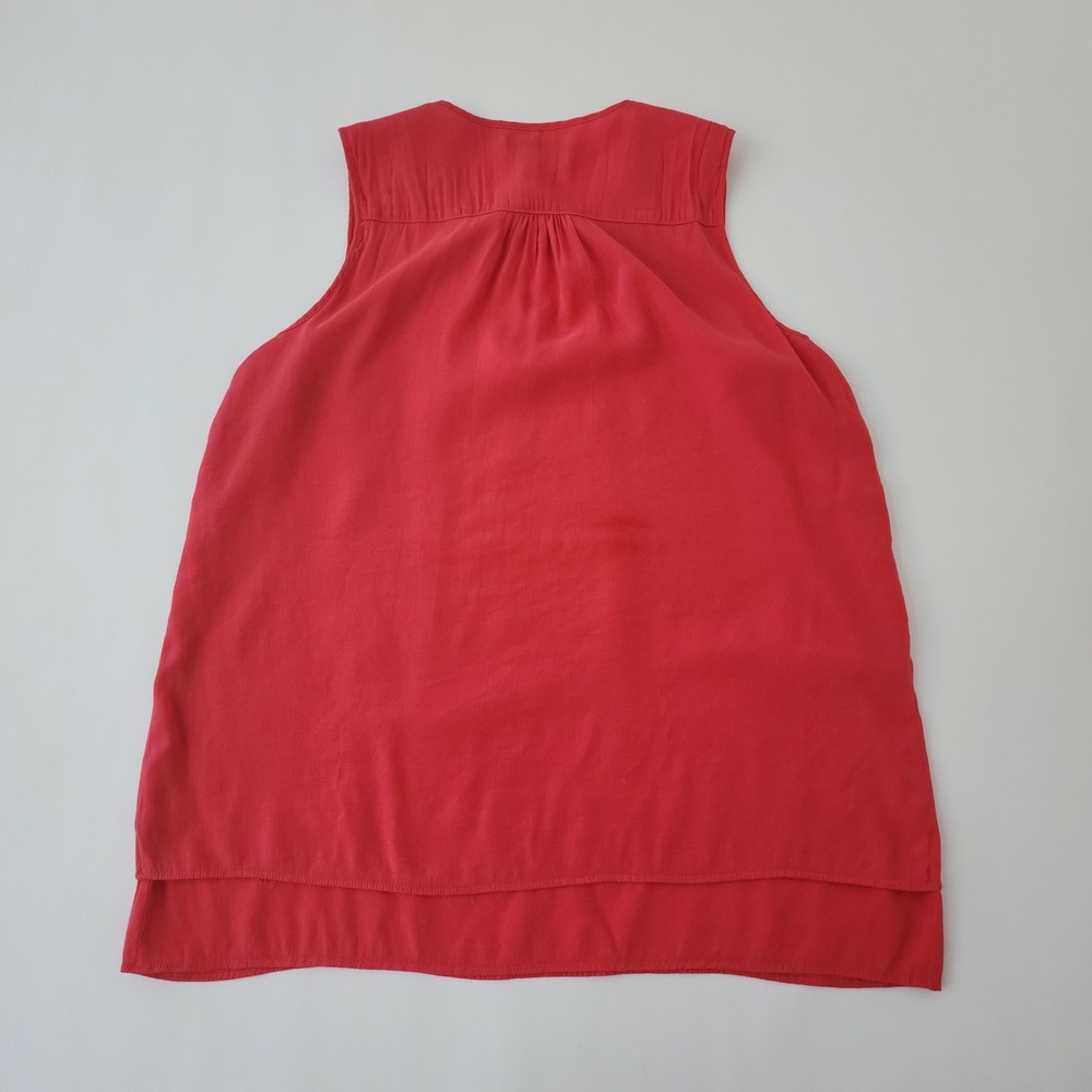 Cristina B Womens Red Sleeveless Split Neck High Low Hem Blouse Size Large - Picture 6 of 6
